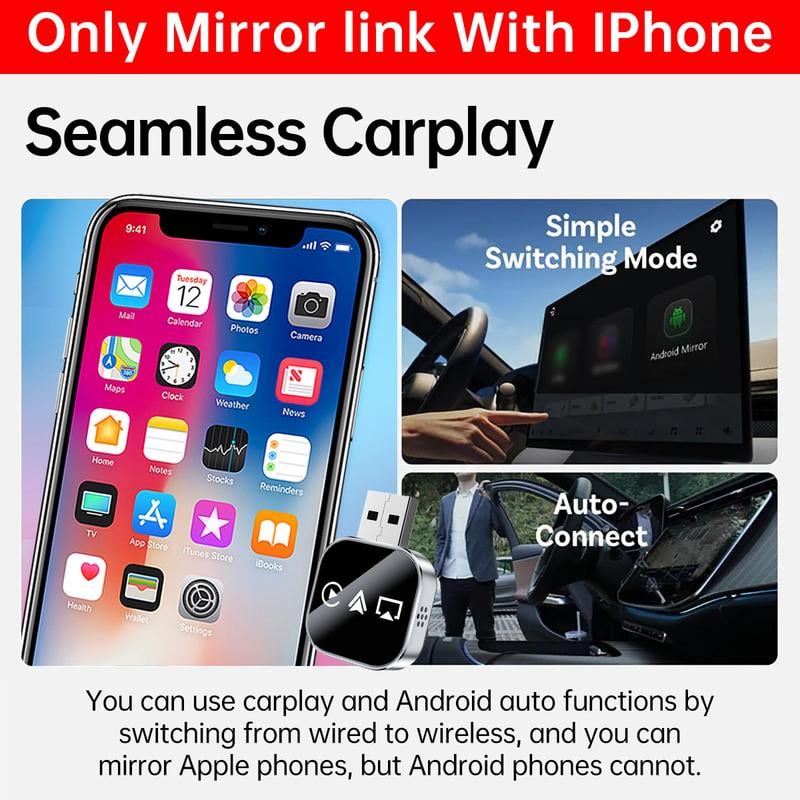 2026 Carplay 3 in 1 Wireless Mirror Link Adapter