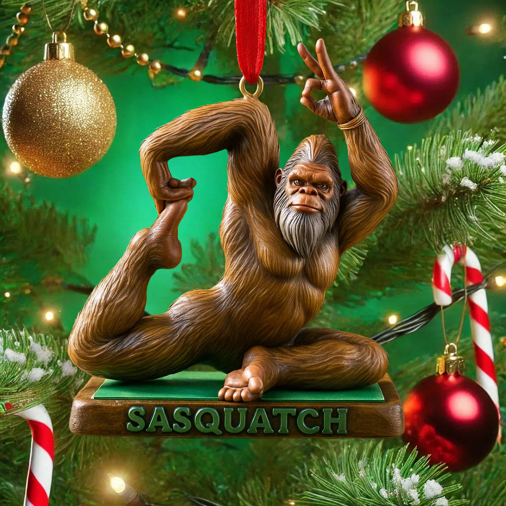 Yoga Bigfoot Ornament