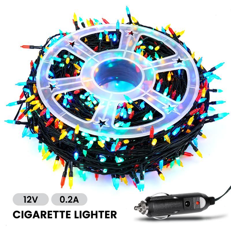 🎄Christmas Early Sale 50% OFF - 100FT 1200 LED Car String Lights Multicolor Green Wire Cigarette Plug