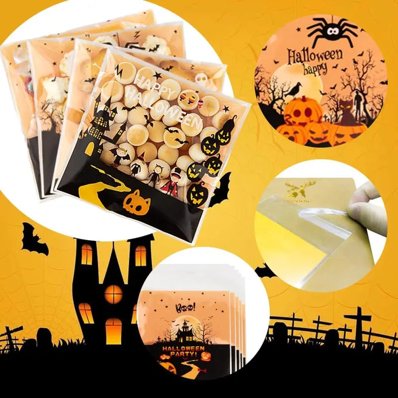 🎃Halloween Early Sale 50% OFF-100 PCS Halloween Candy Bags(4x4 Inch)
