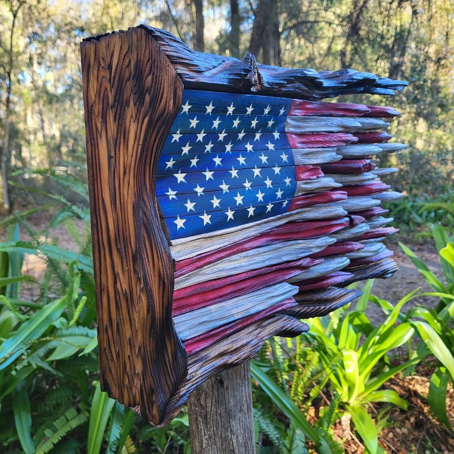Handcraft Wooden American Flag