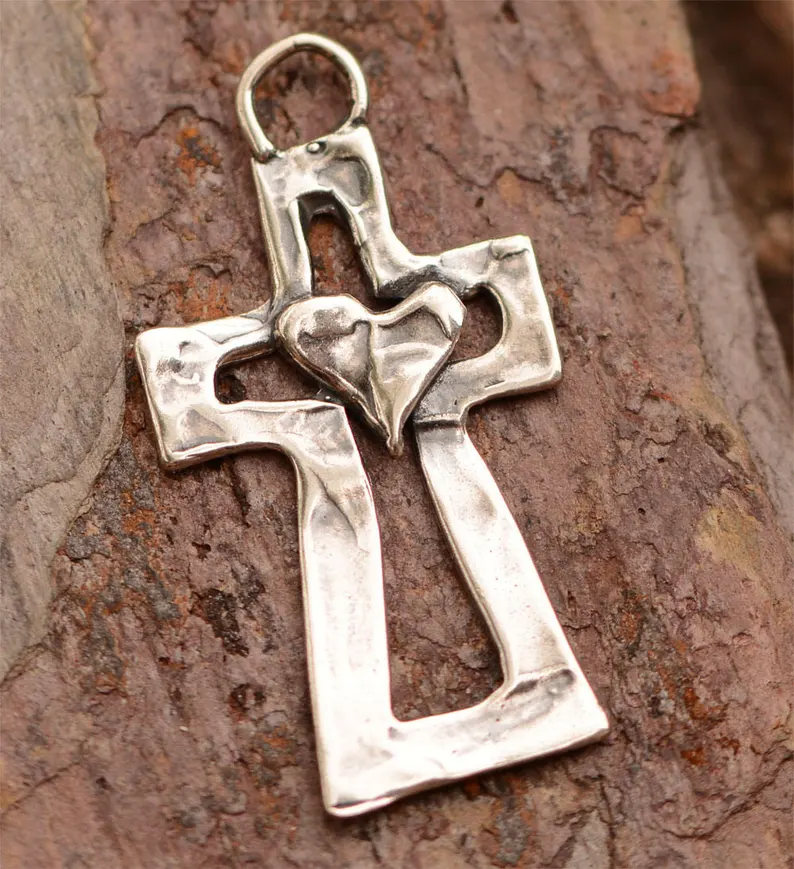 ✝️100% Handmade Silver Cross Healing Heart(James Cooper Handmade®)