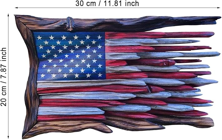 Handcraft Wooden American Flag