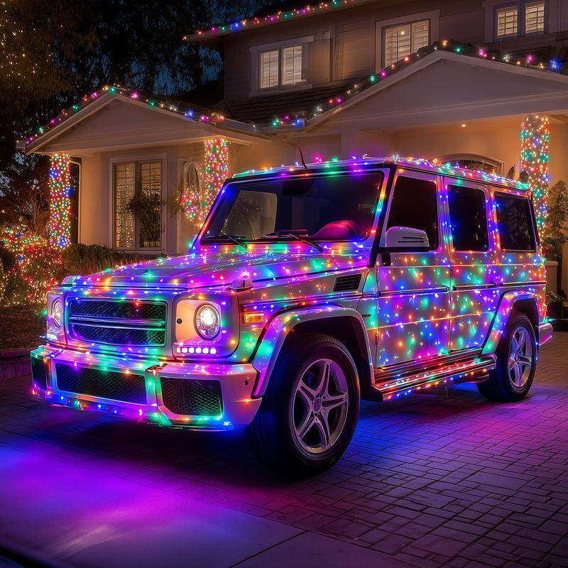 🎄Christmas Early Sale 50% OFF - 100FT 1200 LED Car String Lights Multicolor Green Wire Cigarette Plug