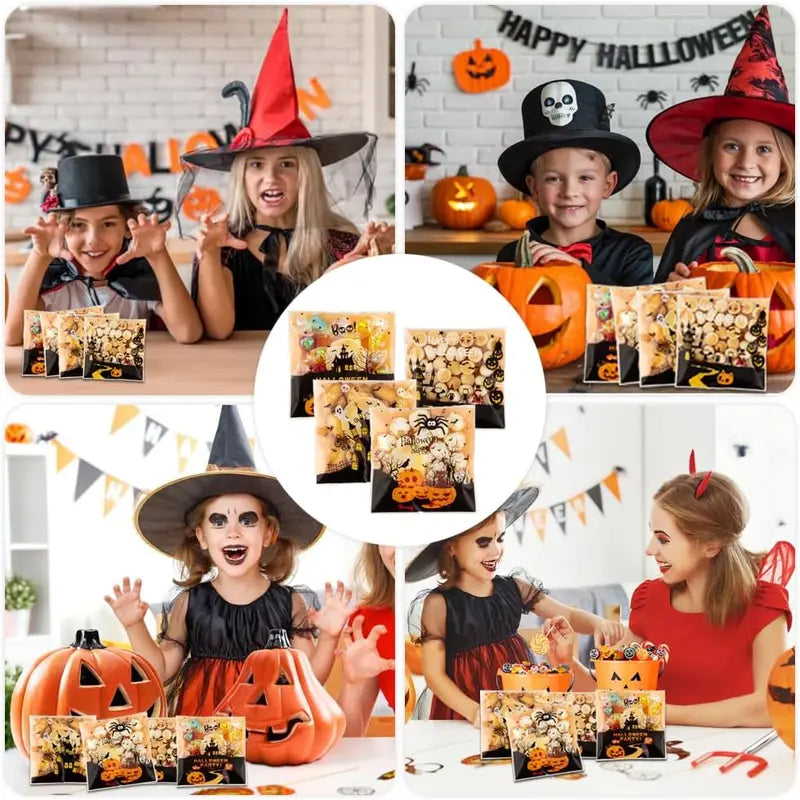 🎃Halloween Early Sale 50% OFF-100 PCS Halloween Candy Bags(4x4 Inch)
