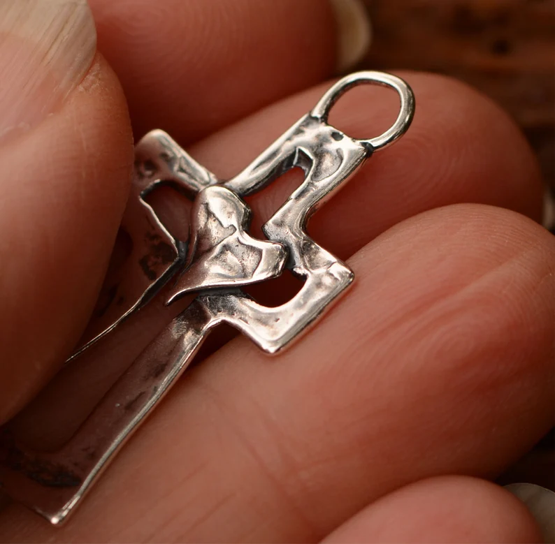 ✝️100% Handmade Silver Cross Healing Heart(James Cooper Handmade®)