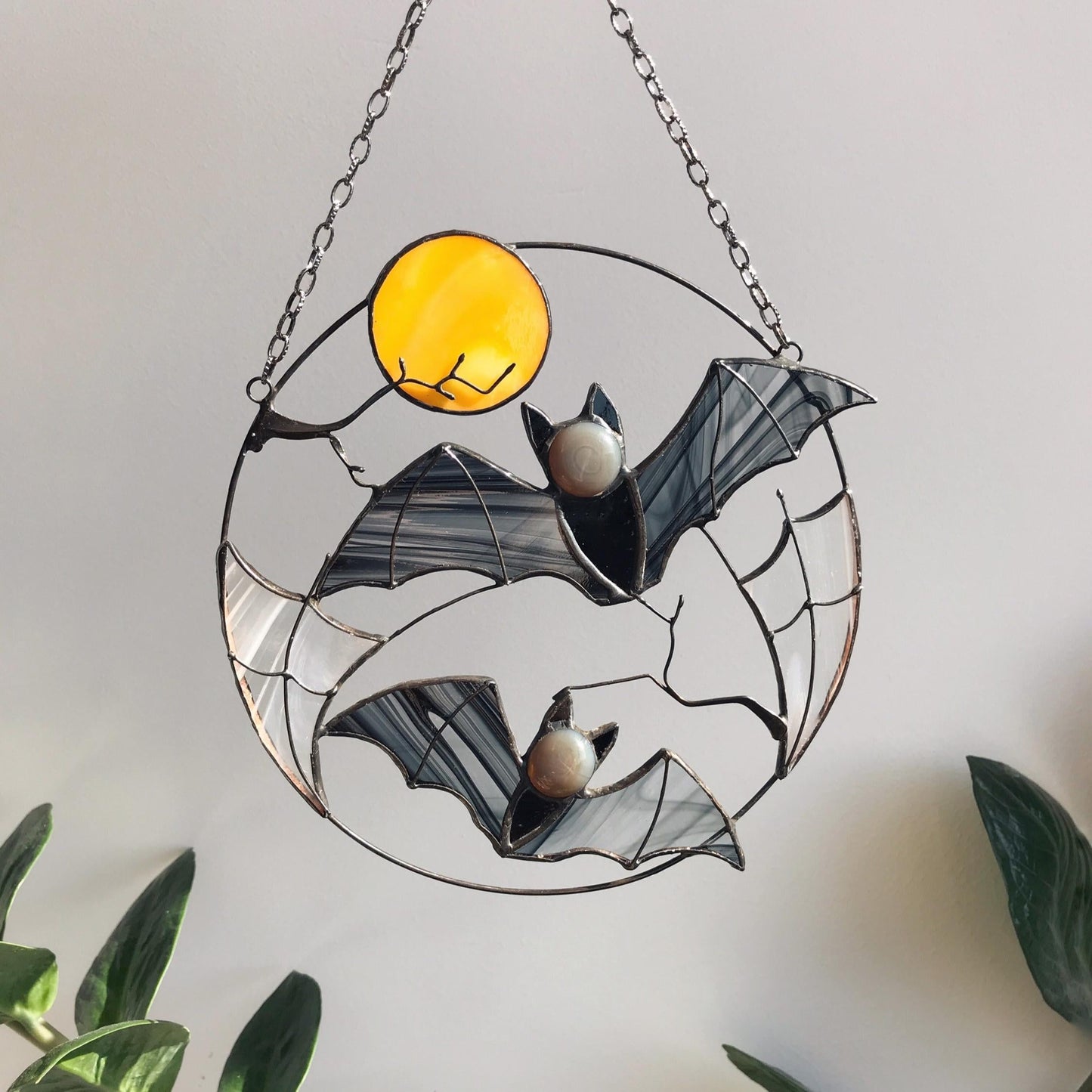 🎃Halloween Early Sale 50% OFF-Halloween Gothic Suncatcher Bat Moon Home Decor