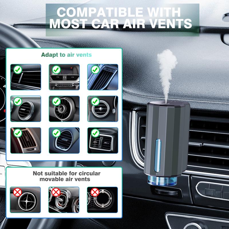 Smart Car Air Freshener with Three Adjustable Concentration Scent Levels, Portable Waterless Car Diffuser Air Freshener Car Aromatherapy Diffuser