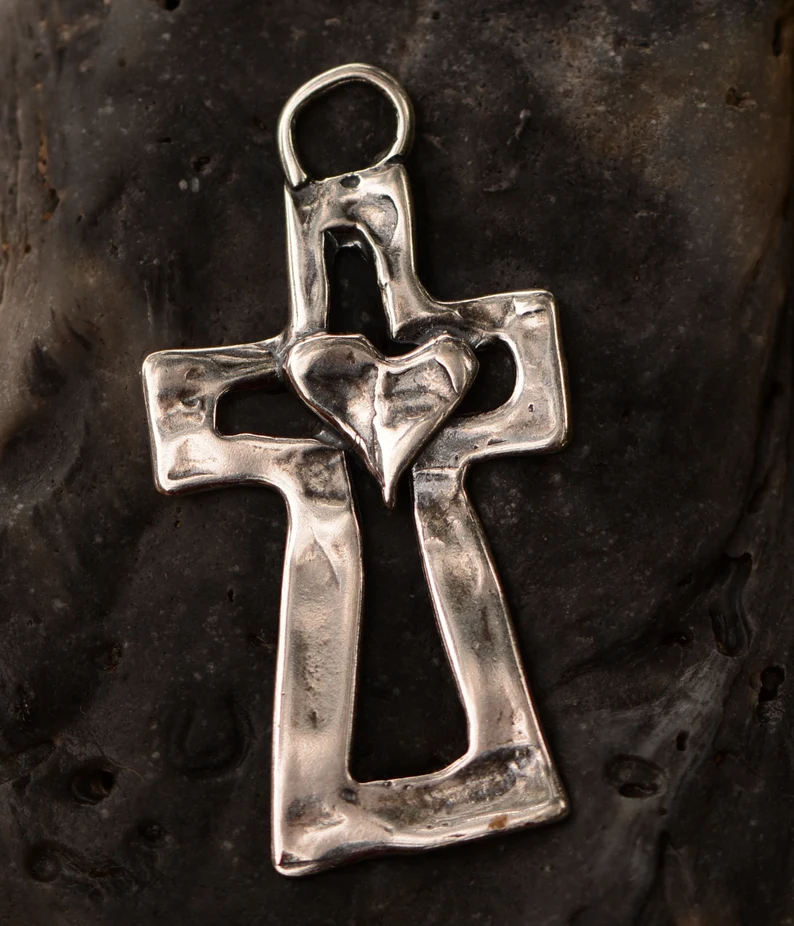 ✝️100% Handmade Silver Cross Healing Heart(James Cooper Handmade®)