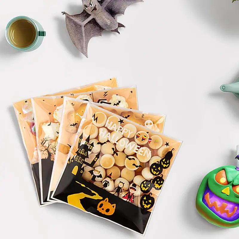 🎃Halloween Early Sale 50% OFF-100 PCS Halloween Candy Bags(4x4 Inch)