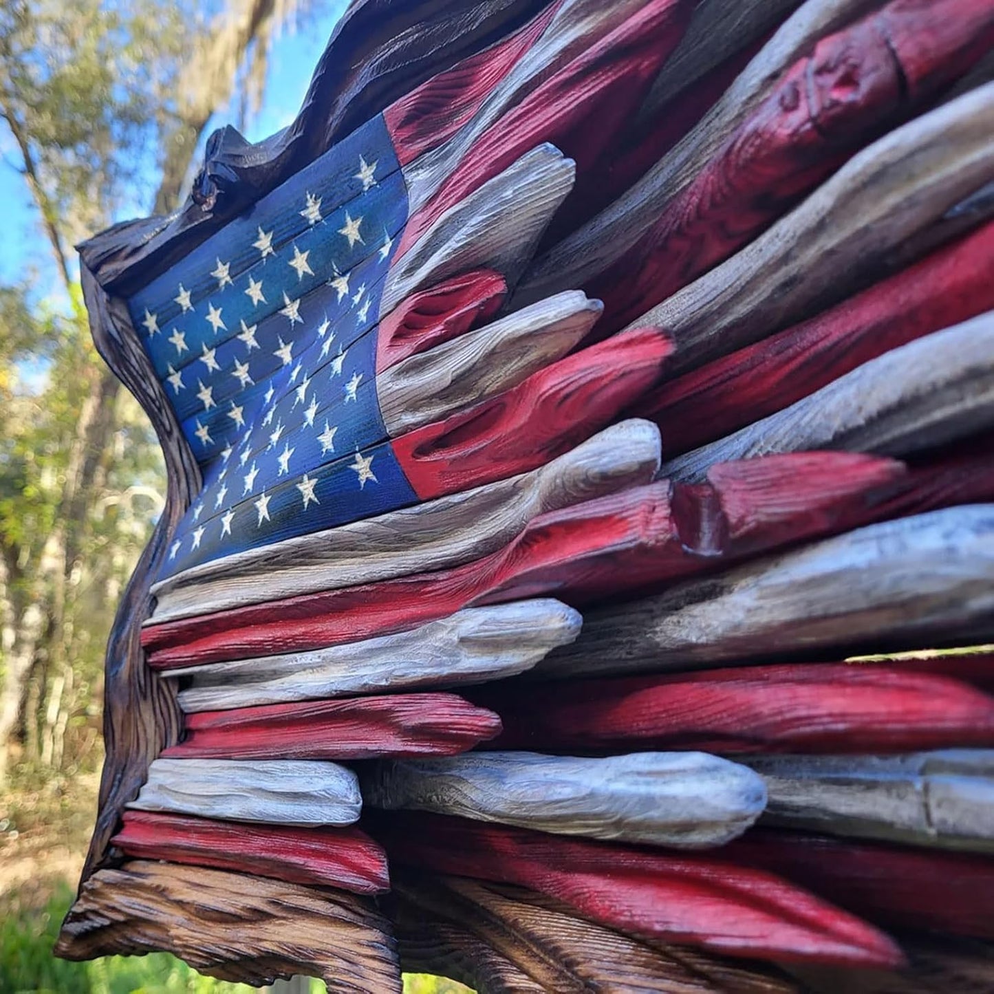 Handcraft Wooden American Flag