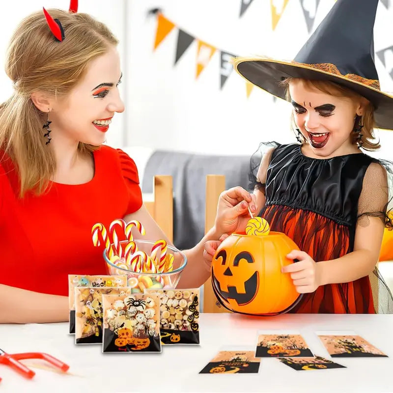 🎃Halloween Early Sale 50% OFF-100 PCS Halloween Candy Bags(4x4 Inch)