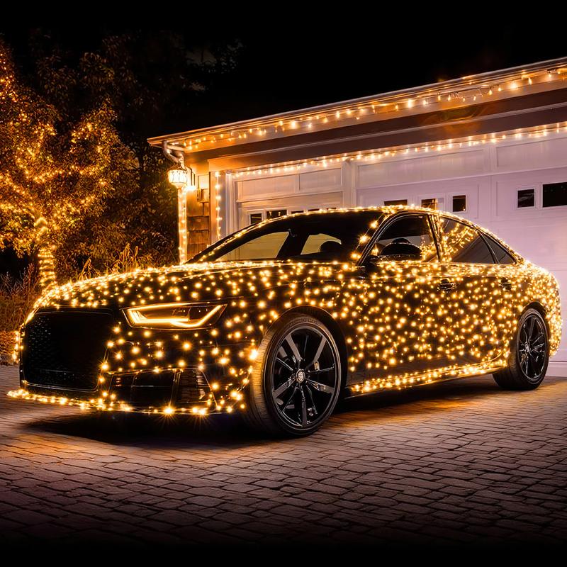 🎄Christmas Early Sale 50% OFF - 100FT 1200 LED Car String Lights Multicolor Green Wire Cigarette Plug