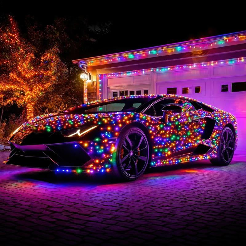 🎄Christmas Early Sale 50% OFF - 100FT 1200 LED Car String Lights Multicolor Green Wire Cigarette Plug