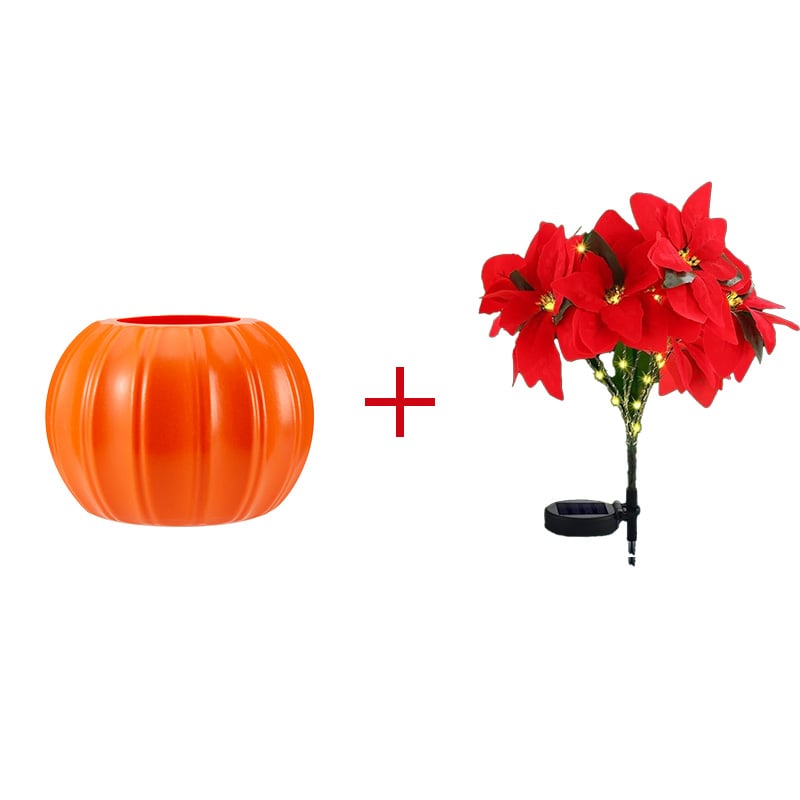 🔥LAST DAY: BUY 3 GET 1 FREE - 🎄Christmas Waterproof Solar Poinsettia Flowers Lights✨