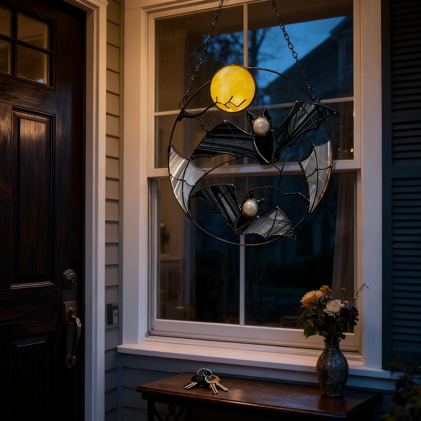 🎃Halloween Early Sale 50% OFF-Halloween Gothic Suncatcher Bat Moon Home Decor
