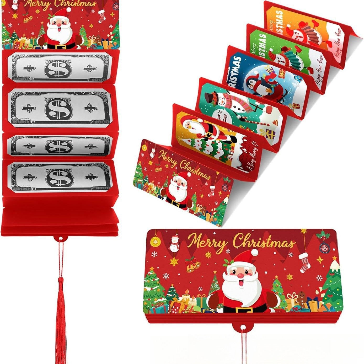 🎄Christmas Early Sale 50% OFF - Christmas Santa Dollar Folding Red Envelopes