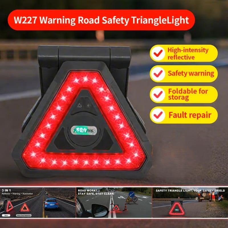 ⏰Last 4 hours Sale: Save 49%-🎁✨4-in-1 LED Safety Light | Flashlight, Triangle, SOS, Freestanding Mode