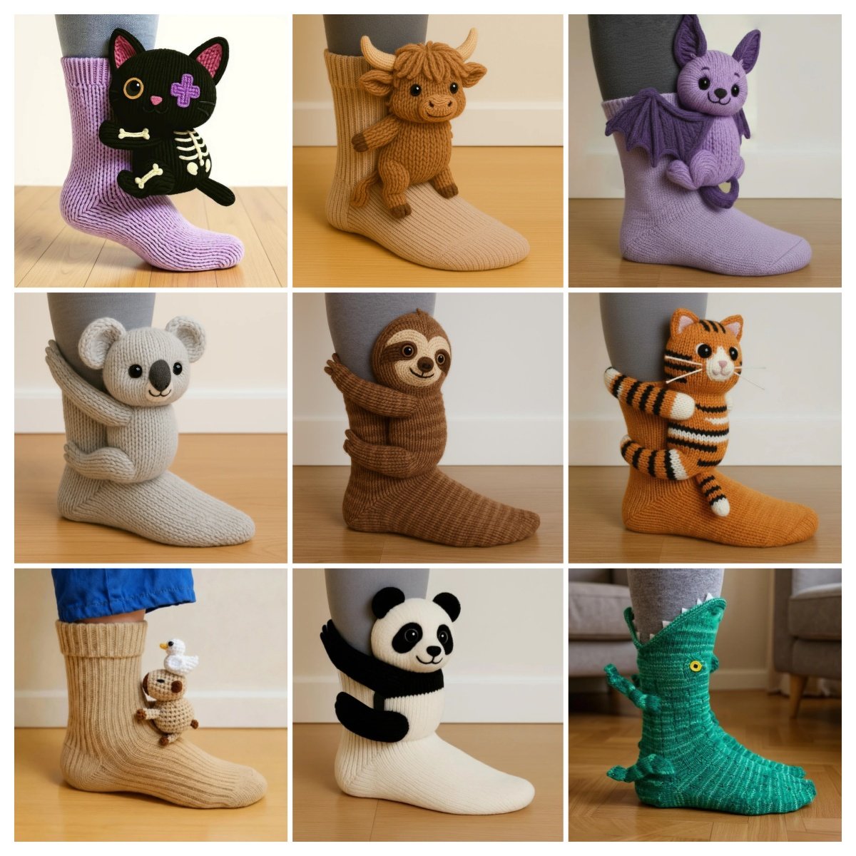 🔥Last Day 49% OFF-2025 Architecturm®3D Knit Animal Socks🧦