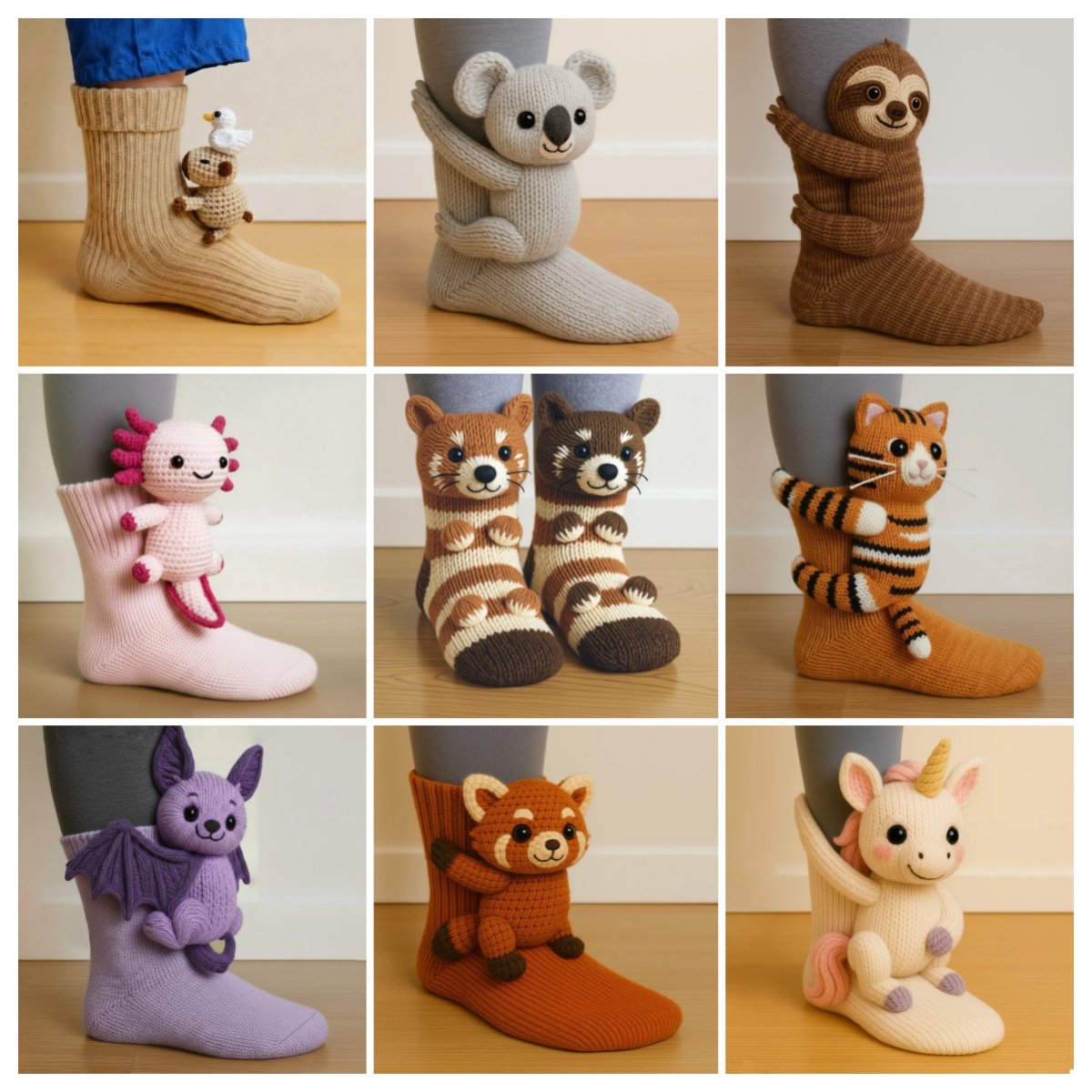 🔥Last Day 49% OFF-2025 Architecturm®3D Knit Animal Socks🧦
