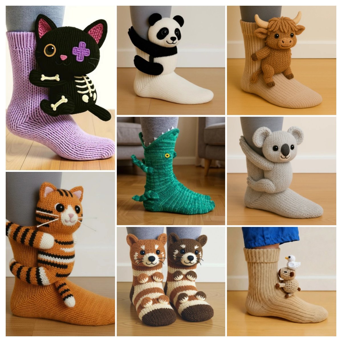 🔥Last Day 49% OFF-2025 Architecturm®3D Knit Animal Socks🧦