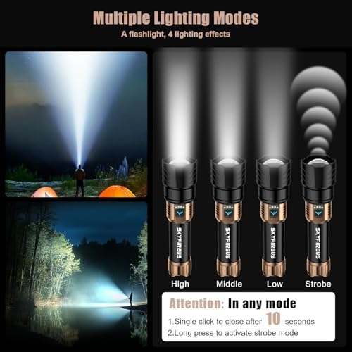 SKYFIRE LED Flashlights High Lumens with Ignition Lens