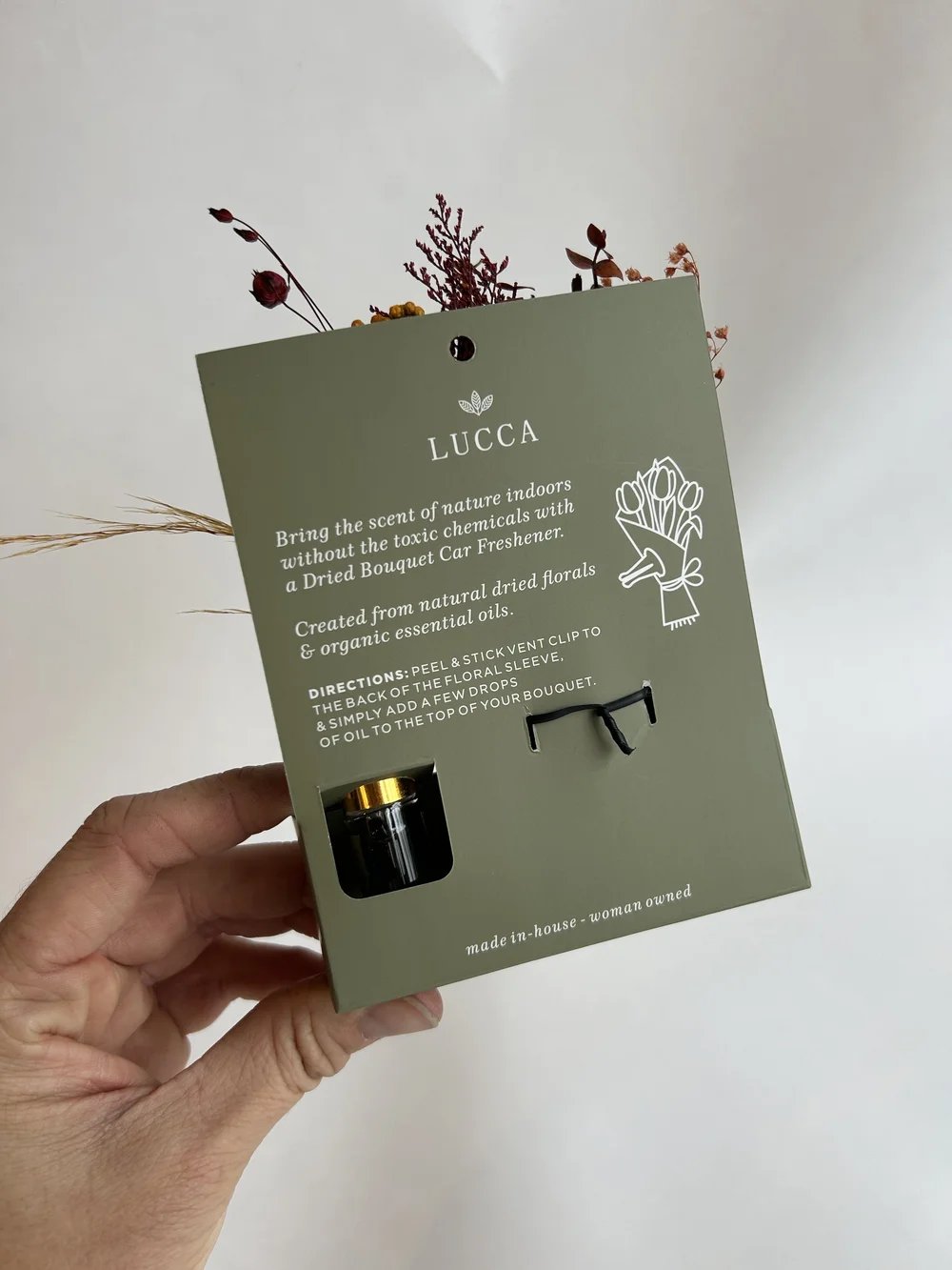 💐Handmade Nontoxic Car Air Freshener | Dried Floral Essential Oil