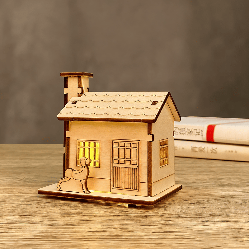 🔥LAST DAY 50% OFF- 🎄Light-Up Handmade Wooden Christmas Village Houses for Crafts