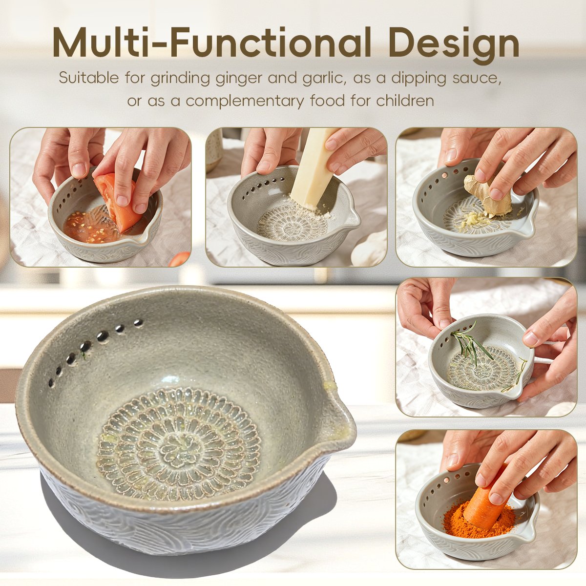 🔥Last Day 50% OFF🌿Handmade Garlic Grater x Herb Bowl