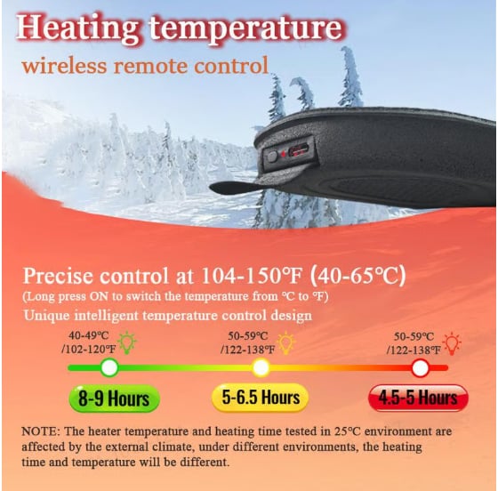 🔥HOT SALE 49% OFF✨Heated Insoles for Women Men with Remote Control 3 Heat Settings