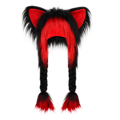 🔥Last Day 49% OFF - Soft Furry Animal Ear Hat with Braids