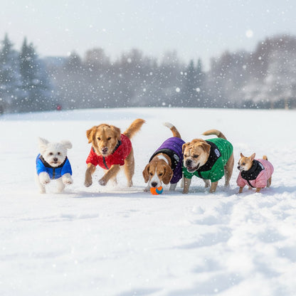 🔥Color-Block Puffer Jacket for Pets - Windproof, Waterproof, Warm & Comfortable