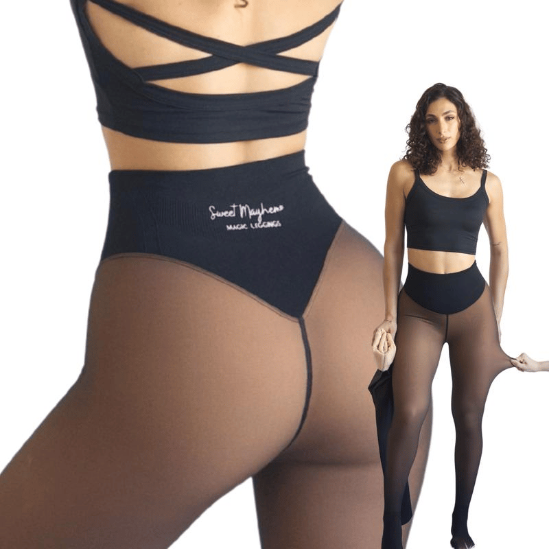 ⏰LAST DAY BUY 1 GET 1 FREE ( Add 2 Pcs To Cart ) ⏰ - 2026 New Compression Band Model One-Seam Translucent Fleece Lined Tights