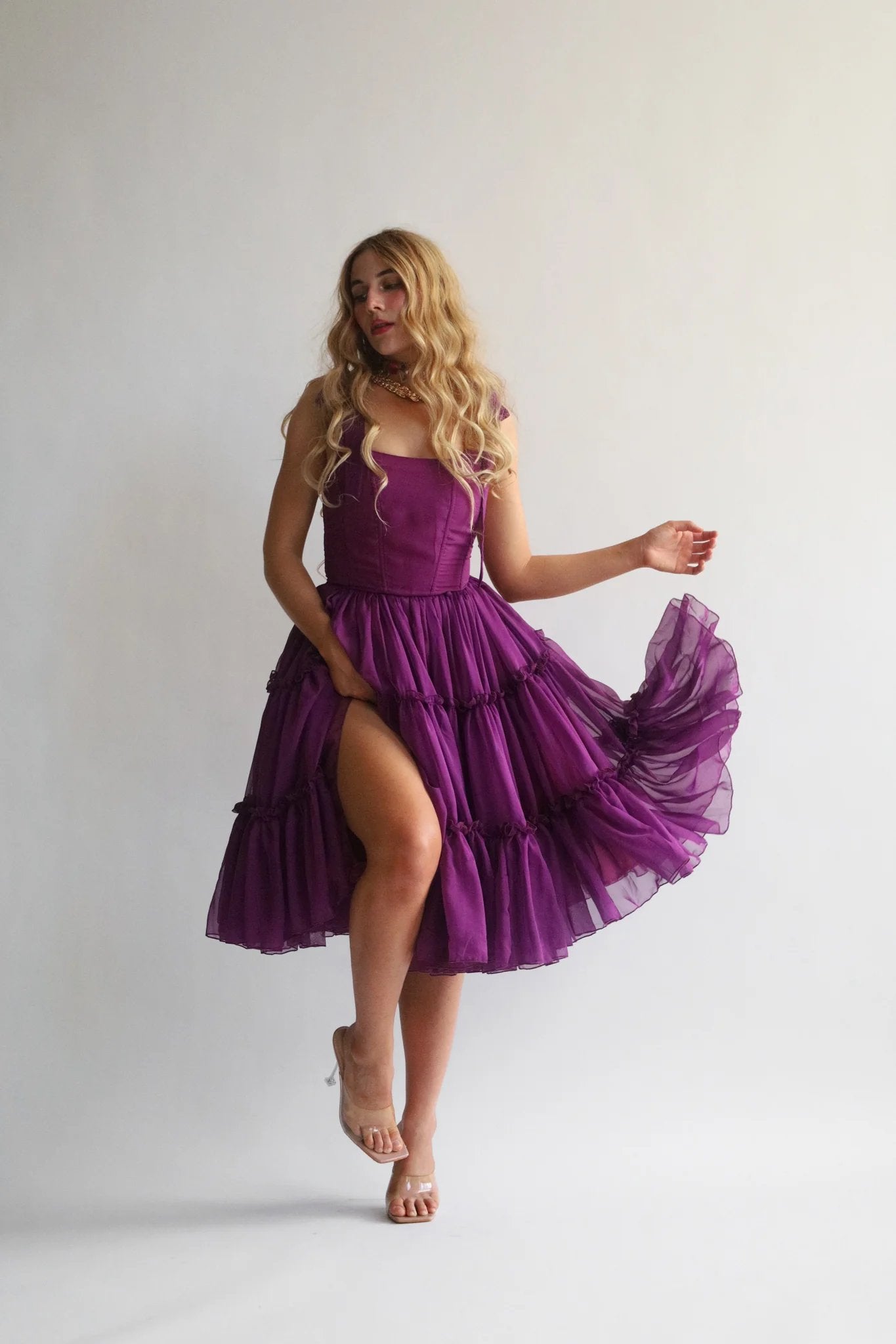 🔥Black Friday Limited Time Promotion 50% OFF - 💃✨ Vintage Romantic Tiered Organza Midi Dress & Free shipping✈️