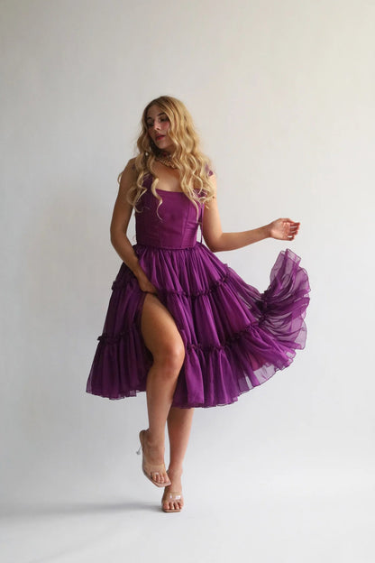 🔥Black Friday Limited Time Promotion 50% OFF - 💃✨ Vintage Romantic Tiered Organza Midi Dress & Free shipping✈️