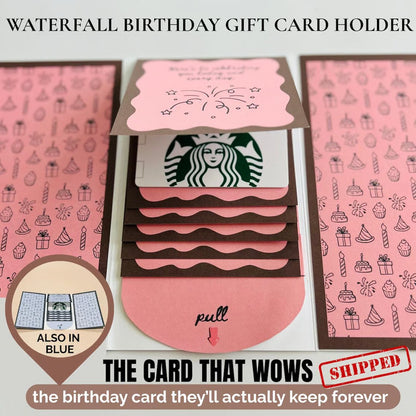🎁LAST DAY 50% OFF - 🎂✨ Handmade Waterfall Birthday Gift Card Booklet