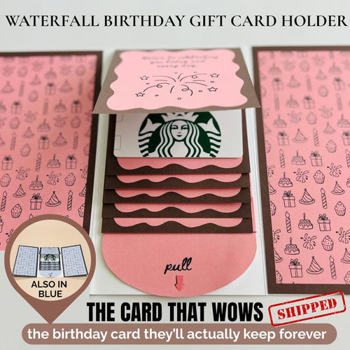 🎁LAST DAY 50% OFF - 🎂✨ Handmade Waterfall Birthday Gift Card Booklet