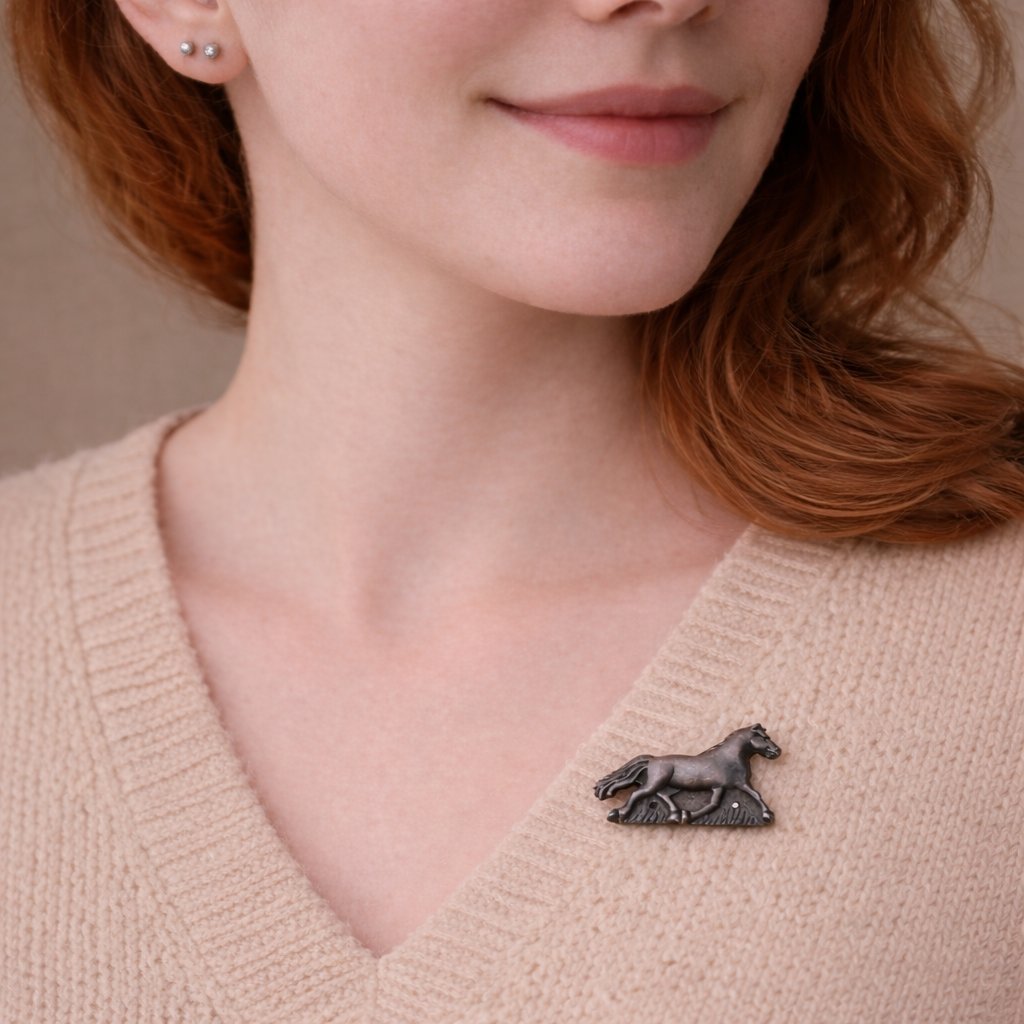 🐈‍⬛✨Vintage Handcrafted Pewter Cat Pin With Kitten Pierced Earrings & Necklace