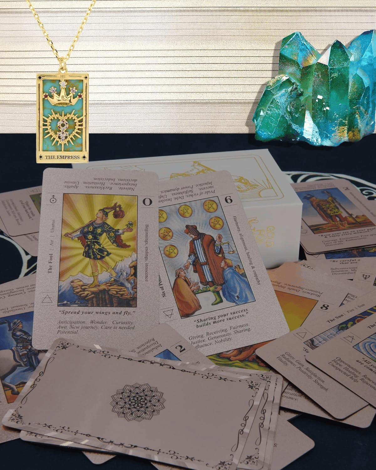 🔮Rose Gold Witchy Tarot Deck – Waterproof Foil & Guide Book for Beginners