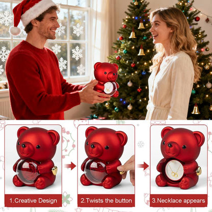 🐻❤️Cute Teddy Bear with Preserved Rose(✨Necklace Included)