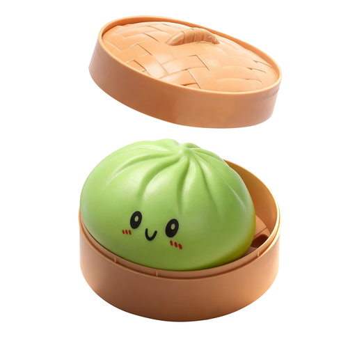 Giant Glitter Dumpling, Giant Dumpling Squishy, Mega Rainbow Dumplings, Cute Anxiety Relief Fidget Toy, with Steamer Box,Soft Squeeze Decompression Dough for Adults