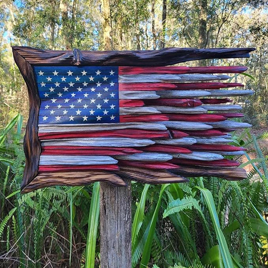 Handcraft Wooden American Flag