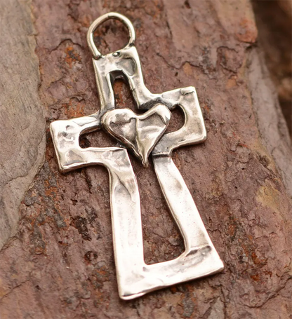 ✝️100% Handmade Silver Cross Healing Heart(James Cooper Handmade®)