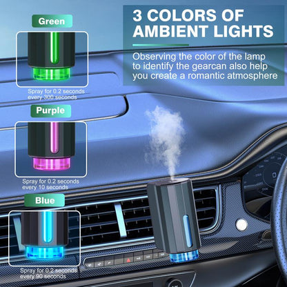 Smart Car Air Freshener with Three Adjustable Concentration Scent Levels, Portable Waterless Car Diffuser Air Freshener Car Aromatherapy Diffuser