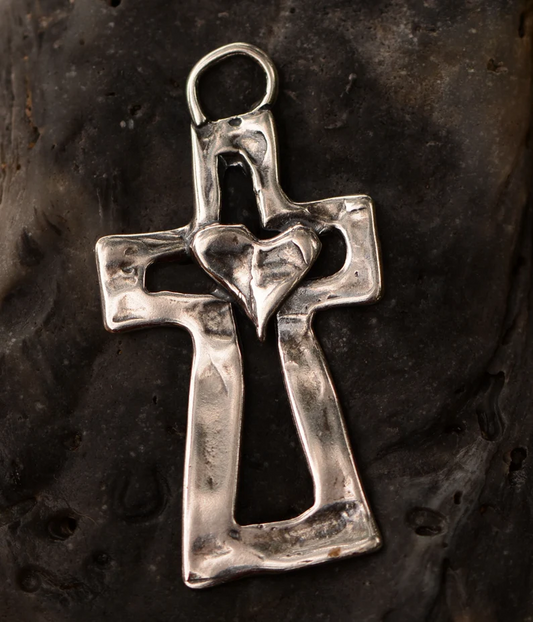 ✝️100% Handmade Silver Cross Healing Heart(James Cooper Handmade®)