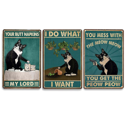 😹✨Funny Cat Sign Vintage Cat Wall Art