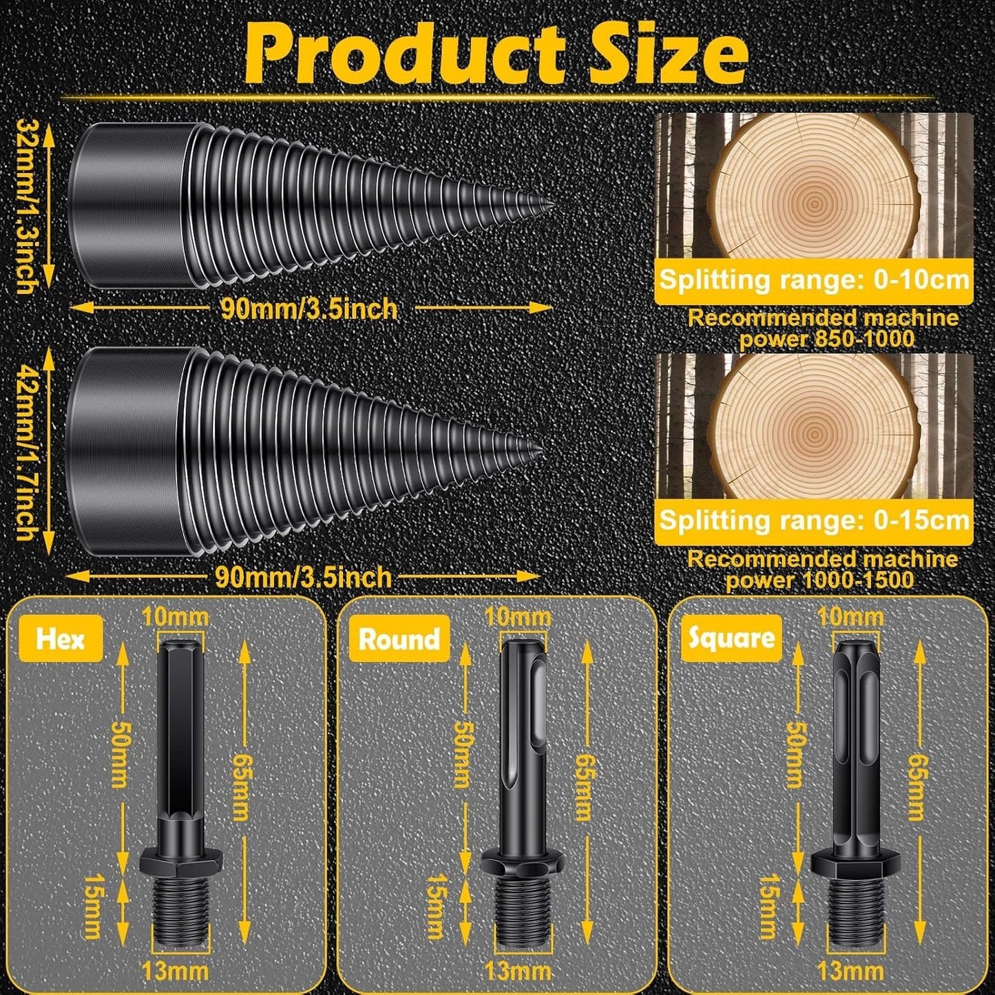🔥Last Day 50% OFF-6 Pcs Heavy-duty Carbon Steel Firewood Log Splitter Drill Bit Set