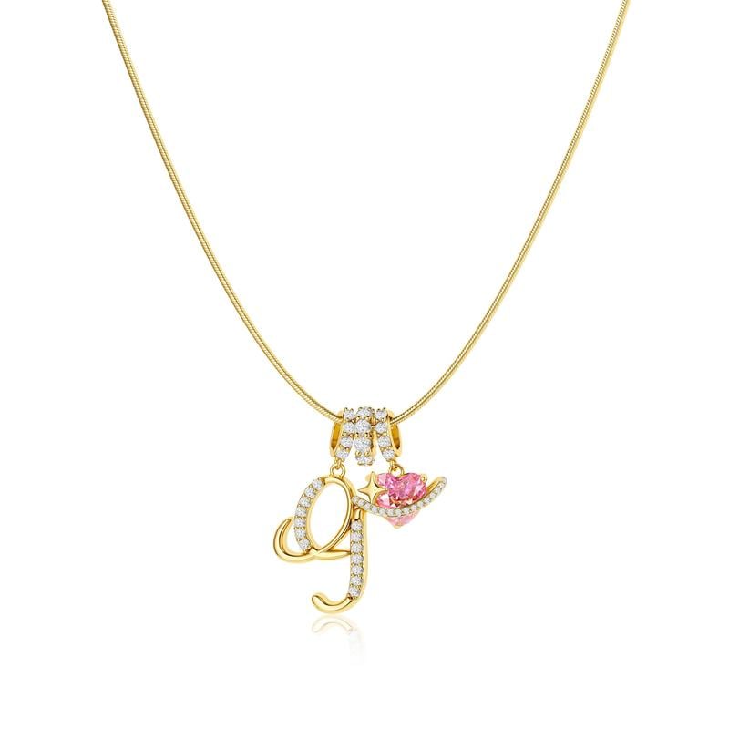 ✨Gold 3-Layering Initial A-Z Letter Heart Pendant Necklaces💗