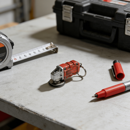 🛠️2-in-1  Mini Grinder Keychain: On-the-Go Smoothing Tool + Tool Enthusiast Collectible