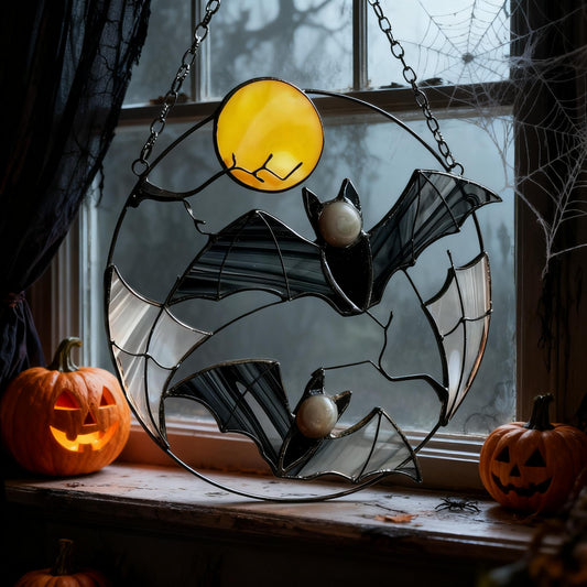 🎃Halloween Early Sale 50% OFF-Halloween Gothic Suncatcher Bat Moon Home Decor